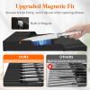 imageLifewit Magnetic Drawer Knife Organizers Insert Kitchen Plastic In Drawer Knife Block Slots Steak Chefs Knives Holder Storage Sets for 12 Knives and 1 Sharpening Steel Large BlackBlack