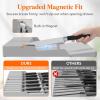 imageLifewit Magnetic Drawer Knife Organizers Insert Kitchen Plastic In Drawer Knife Block Slots Steak Chefs Knives Holder Storage Sets for 12 Knives and 1 Sharpening Steel Large BlackGray