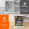 imageLifewit Silverware Drawer Organizer Expandable Utensil Tray for Kitchen BPA Free Flatware and Cutlery Holder Adjustable Plastic Storage for Spoons Forks Knives 47 Slots BlackBlack
