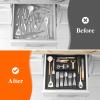 imageLifewit Silverware Drawer Organizer Expandable Utensil Tray for Kitchen BPA Free Flatware and Cutlery Holder Adjustable Plastic Storage for Spoons Forks Knives 47 Slots BlackBlack