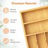 imageLifewit Silverware Drawer Organizer Utensil Tray for Kitchen Flatware and Cutlery Holder Storage for Spoons Forks Knives 86 x 125 Natural129W x 165D