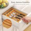 imageLifewit Silverware Drawer Organizer Utensil Tray for Kitchen Flatware and Cutlery Holder Storage for Spoons Forks Knives 86 x 125 Natural67W x 12D