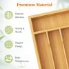 imageLifewit Silverware Drawer Organizer Utensil Tray for Kitchen Flatware and Cutlery Holder Storage for Spoons Forks Knives 86 x 125 Natural86W x 125D