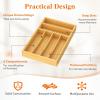 imageLifewit Silverware Drawer Organizer Utensil Tray for Kitchen Flatware and Cutlery Holder Storage for Spoons Forks Knives 86 x 125 Natural99W x 155D