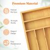imageLifewit Silverware Drawer Organizer Utensil Tray for Kitchen Flatware and Cutlery Holder Storage for Spoons Forks Knives 86 x 125 Natural99W x 155D