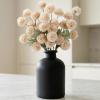 imageLifewit 5 Pcs Beige Artificial Flower for Vase Faux Silk Mums Ball with Long Stems for Home Decor Wedding Bulk Fake Small Chrysanthemums for Floral Arrangement Pom Pom for Bouquets CenterpiecesBeige