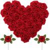 imageLifewit Artificial Flowers 50 Pcs Dark Red Foam Real Looking Roses with Stems Fake Roses for DIY Wedding Bouquets Centerpieces Arrangements Valentine DecorationsDark Red