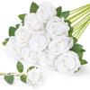 imageLifewit Classic Red Artificial Roses Flowers Faux Long Stem Silk Roses Bulky for DIY Wedding Bouquets Decoration Centerpieces Arrangements Velentine12 PcsWhite