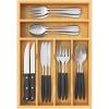 imageLifewit Silverware Drawer Organizer Utensil Tray for Kitchen Flatware and Cutlery Holder Storage for Spoons Forks Knives 86 x 125 Natural99W x 155D