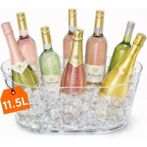 imageLifewit 115L Ice Bucket for Parties 2 Pcs Large Plastic Drink Cooler for Champagne Wine Beer Clear Beverage Tub for Mimosa amp Cocktail Bar Portable Chiller for Party Hosting amp Serving1