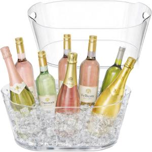 imageLifewit 115L Ice Bucket for Parties 2 Pcs Large Plastic Drink Cooler for Champagne Wine Beer Clear Beverage Tub for Mimosa amp Cocktail Bar Portable Chiller for Party Hosting amp Serving2