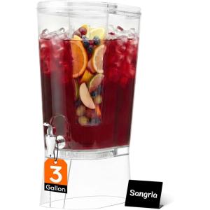 imageLifewit 3 Gallon Drink Dispenser for Parties Large Plastic Beverage Container for JuiceTeaSoda with Stand amp Ice Core Clear Lemonade Dispenser with Spigot BPA Free Water Pitcher for Hosting1