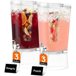 imageLifewit 3 Gallon Drink Dispenser for Parties Large Plastic Beverage Container for JuiceTeaSoda with Stand amp Ice Core Clear Lemonade Dispenser with Spigot BPA Free Water Pitcher for Hosting2