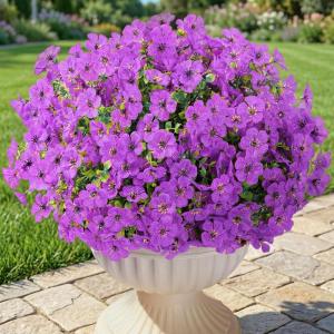 imageLifewit Artificial Flowers for Outdoors 24 Bundles Plastic Fake Flowers Daisy for Home Garden Decor Faux Plants for Spring Summer Porch Window Box Vase Decoration6 Mix ColorPurple
