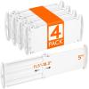 imageLifewit 5 Tall 4 Pack Drawer Dividers 3047cm115185 Expandable Drawer Divider for Clothes Adjustable Dresser Drawer Organizers Drawers Separators for DresserBathroomClosetKitchen White4