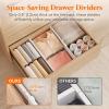 imageLifewit 6 Tall 9 Pack Drawer Dividers 3047cm115185 Expandable Drawer Divider for Clothes Adjustable Dresser Drawer Organizers Drawers Separators for DresserBathroomClosetKitchen White4