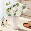 imageLifewit 12 Pcs White Artificial Roses Flowers in Bulk Fake Long Stem Silk Roses for DIY Wedding Bouquets Centerpieces Arrangements Valentine DecorationsWhite