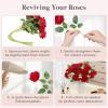 imageLifewit 12 Pcs White Artificial Roses Flowers in Bulk Fake Long Stem Silk Roses for DIY Wedding Bouquets Centerpieces Arrangements Valentine DecorationsRed