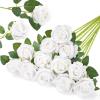 imageLifewit 12 Pcs White Artificial Roses Flowers in Bulk Fake Long Stem Silk Roses for DIY Wedding Bouquets Centerpieces Arrangements Valentine DecorationsWhite