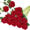 imageLifewit 12 Pcs White Artificial Roses Flowers in Bulk Fake Long Stem Silk Roses for DIY Wedding Bouquets Centerpieces Arrangements Valentine DecorationsRed