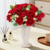 imageLifewit 12 Pcs White Artificial Roses Flowers in Bulk Fake Long Stem Silk Roses for DIY Wedding Bouquets Centerpieces Arrangements Valentine DecorationsRed