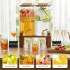 imageLifewit 15 Gallon Drink Dispenser for Parties Glass Beverage Container with Wood Stand for JuiceTeaSoda amp Lemonade Water Pitcher with Leakproof Stainless Steel Spigot for Mimosa Bar Hosting 2 Pcs