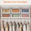 imageLifewit 6 Pack Stackable Closet Organizers and Storage Basket for Clothes Plastic Sweater Storage Bins for Wardrobe Multifunctional Mounted Closet Systems for RV Bathroom Dorm 32 cm126 inchL6