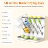 imageLifewit Baby Bottle Drying Rack with 10 Hooks Newborn Essentials Must Haves Countertop Holder Organizer for Baby Stuff Rack Dryer for Pacifiers Weighted Straws Pump Partswithout Drain Mat