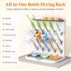 imageLifewit Baby Bottle Drying Rack with 10 Hooks Newborn Essentials Must Haves Countertop Holder Organizer for Baby Stuff Rack Dryer for Pacifiers Weighted Straws Pump Partswith Drain Mat