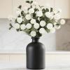imageLifewit Beige Artificial Flower for Vase 10 Pcs Faux Silk Mums Ball with Long Stems and 2 Pcs Eucalyptus Stems for Home Decor Fake Small Kiku for Floral Arrangement Pom Pom for CenterpiecesWhite