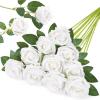 imageLifewit 12 Pcs White Artificial Roses Flowers in Bulk Fake Long Stem Silk Roses for DIY Wedding Bouquets Centerpieces Arrangements Valentine DecorationsWhite
