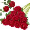 imageLifewit 12 Pcs White Artificial Roses Flowers in Bulk Fake Long Stem Silk Roses for DIY Wedding Bouquets Centerpieces Arrangements Valentine DecorationsRed