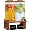imageLifewit 15 Gallon Drink Dispenser for Parties Glass Beverage Container with Wood Stand for JuiceTeaSoda amp Lemonade Water Pitcher with Leakproof Stainless Steel Spigot for Mimosa Bar Hosting 2 Pcs