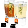 imageLifewit 2 Gallon Drink Dispenser for Parties 2 Pcs Large Plastic Beverage Container for JuiceTeaSoda with Stand amp Ice Core Clear Lemonade Dispenser with Spigot BPA Free Water Pitcher for Hosting2