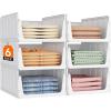 imageLifewit 6 Pack Stackable Closet Organizers and Storage Basket for Clothes Plastic Sweater Storage Bins for Wardrobe Multifunctional Mounted Closet Systems for RV Bathroom Dorm 32 cm126 inchL6