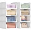 imageLifewit 6 Pack Stackable Closet Organizers and Storage Basket for Clothes Plastic Sweater Storage Bins for Wardrobe Multifunctional Mounted Closet Systems for RV Bathroom Dorm 32 cm126 inchL8