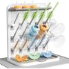 imageLifewit Baby Bottle Drying Rack with 10 Hooks Newborn Essentials Must Haves Countertop Holder Organizer for Baby Stuff Rack Dryer for Pacifiers Weighted Straws Pump Partswith Drain Mat