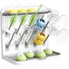 imageLifewit Baby Bottle Drying Rack with 10 Hooks Newborn Essentials Must Haves Countertop Holder Organizer for Baby Stuff Rack Dryer for Pacifiers Weighted Straws Pump Partswithout Drain Mat