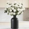 imageLifewit Beige Artificial Flower for Vase 10 Pcs Faux Silk Mums Ball with Long Stems and 2 Pcs Eucalyptus Stems for Home Decor Fake Small Kiku for Floral Arrangement Pom Pom for CenterpiecesWhite