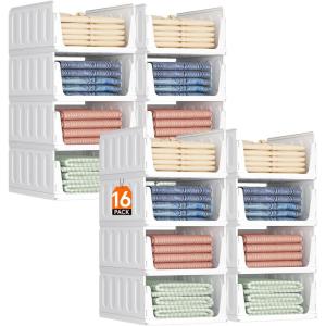 imageLifewit 6 Pack Stackable Closet Organizers and Storage Basket for Clothes Plastic Sweater Storage Bins for Wardrobe Multifunctional Mounted Closet Systems for RV Bathroom Dorm 32 cm126 inchL16
