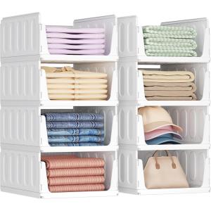 imageLifewit 6 Pack Stackable Closet Organizers and Storage Basket for Clothes Plastic Sweater Storage Bins for Wardrobe Multifunctional Mounted Closet Systems for RV Bathroom Dorm 32 cm126 inchL8