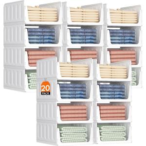 imageLifewit 6 Pack Stackable Closet Organizers and Storage Basket for Clothes Plastic Sweater Storage Bins for Wardrobe Multifunctional Mounted Closet Systems for RV Bathroom Dorm 32 cm126 inchL20