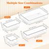 imageLifewit Drawer Organizer 28PCS 4 Sizes Clear Plastic Desk Drawer Dividers Storage Separation Bins for Make Up Kitchen Utensils Vanity Accessories in OfficeBathroomBedroom Organization28