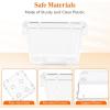 imageLifewit Drawer Organizer 28PCS 4 Sizes Clear Plastic Desk Drawer Dividers Storage Separation Bins for Make Up Kitchen Utensils Vanity Accessories in OfficeBathroomBedroom Organization28