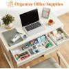 imageLifewit Drawer Organizer 28PCS 4 Sizes Clear Plastic Desk Drawer Dividers Storage Separation Bins for Make Up Kitchen Utensils Vanity Accessories in OfficeBathroomBedroom Organization28