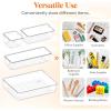 imageLifewit Drawer Organizer 28PCS 4 Sizes Clear Plastic Desk Drawer Dividers Storage Separation Bins for Make Up Kitchen Utensils Vanity Accessories in OfficeBathroomBedroom Organization28