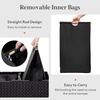 image:imageLifewit 110L Plastic Double Laundry Basket with Lid Collapsible 2 Section Clothes Hamper with Wheels and Removable Bags Large Rolling 2 Compartment Bin for Laundry Room Bedroom Bathroom Black