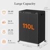 image:imageLifewit 110L Plastic Double Laundry Basket with Lid Collapsible 2 Section Clothes Hamper with Wheels and Removable Bags Large Rolling 2 Compartment Bin for Laundry Room Bedroom Bathroom Black