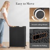 image:imageLifewit 110L Plastic Double Laundry Basket with Lid Collapsible 2 Section Clothes Hamper with Wheels and Removable Bags Large Rolling 2 Compartment Bin for Laundry Room Bedroom Bathroom Black