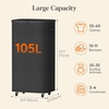 image:imageLifewit 85L Plastic Laundry Basket with Lid Large Clothes Hamper with Wheels and Removable Bag Tall Collapsible Rolling Storage Bin for Dorm Bedroom Bathroom BeigeBlack